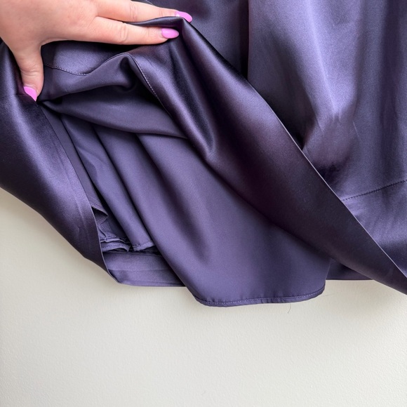 BCBG Y2K Silk Purple Black Silver Going Out Dress w/ Pockets - Picture 11 of 13